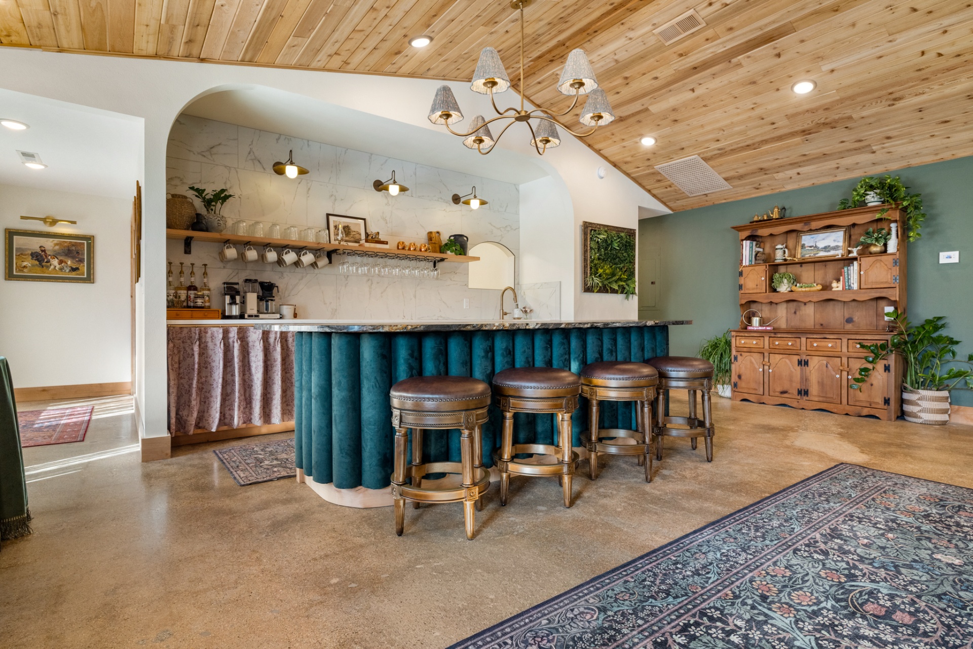 The lobby at Sommer House Inn — reserve the entire lodge in Jasper, Arkansas